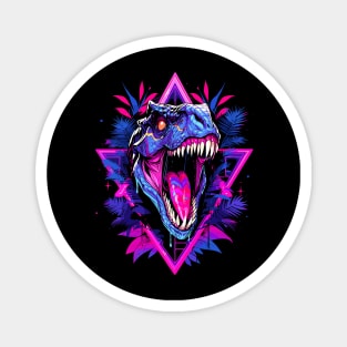 Synthwave Raptor Magnet